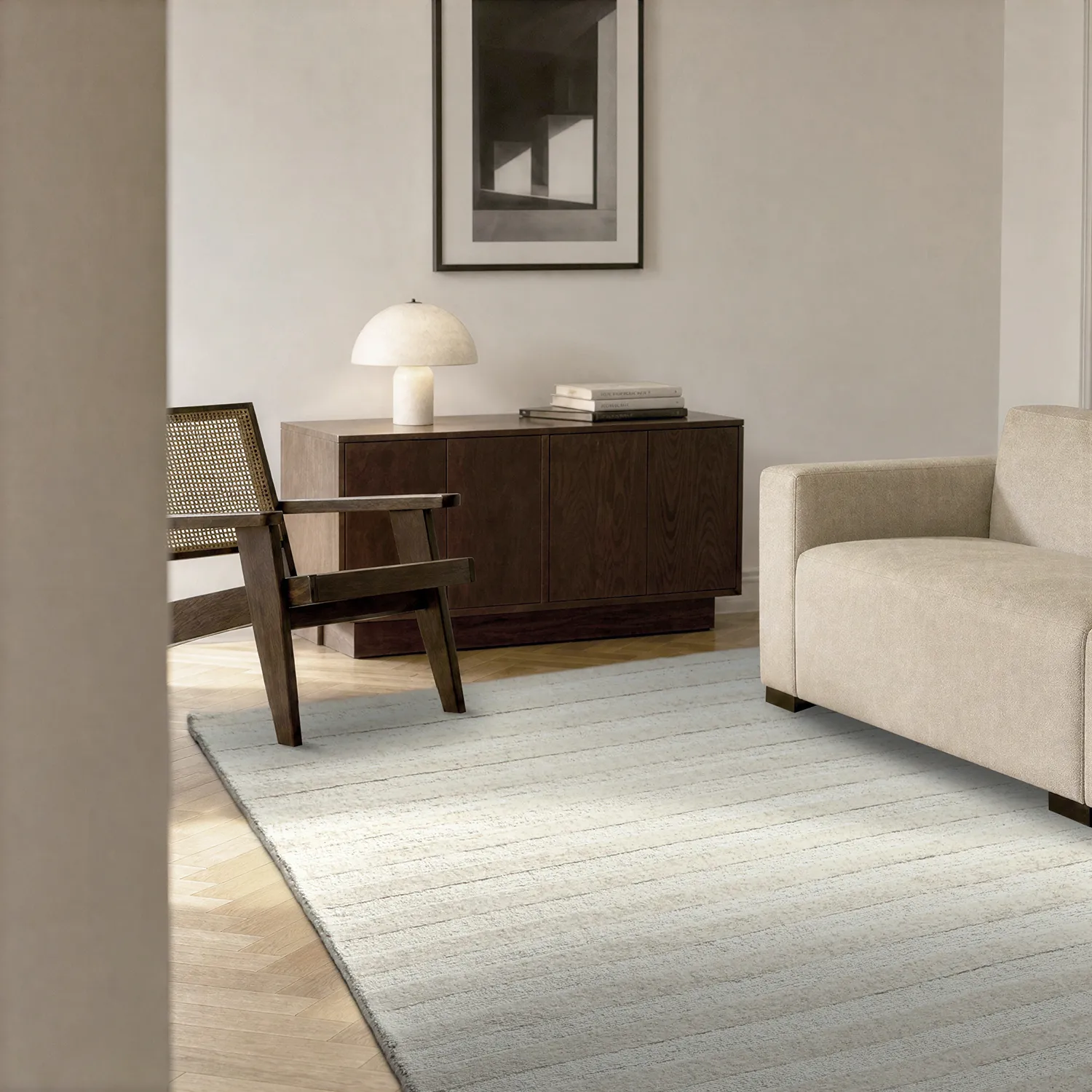 Vlněný koberec - Brenta Handloom Wool Premium (krém)
