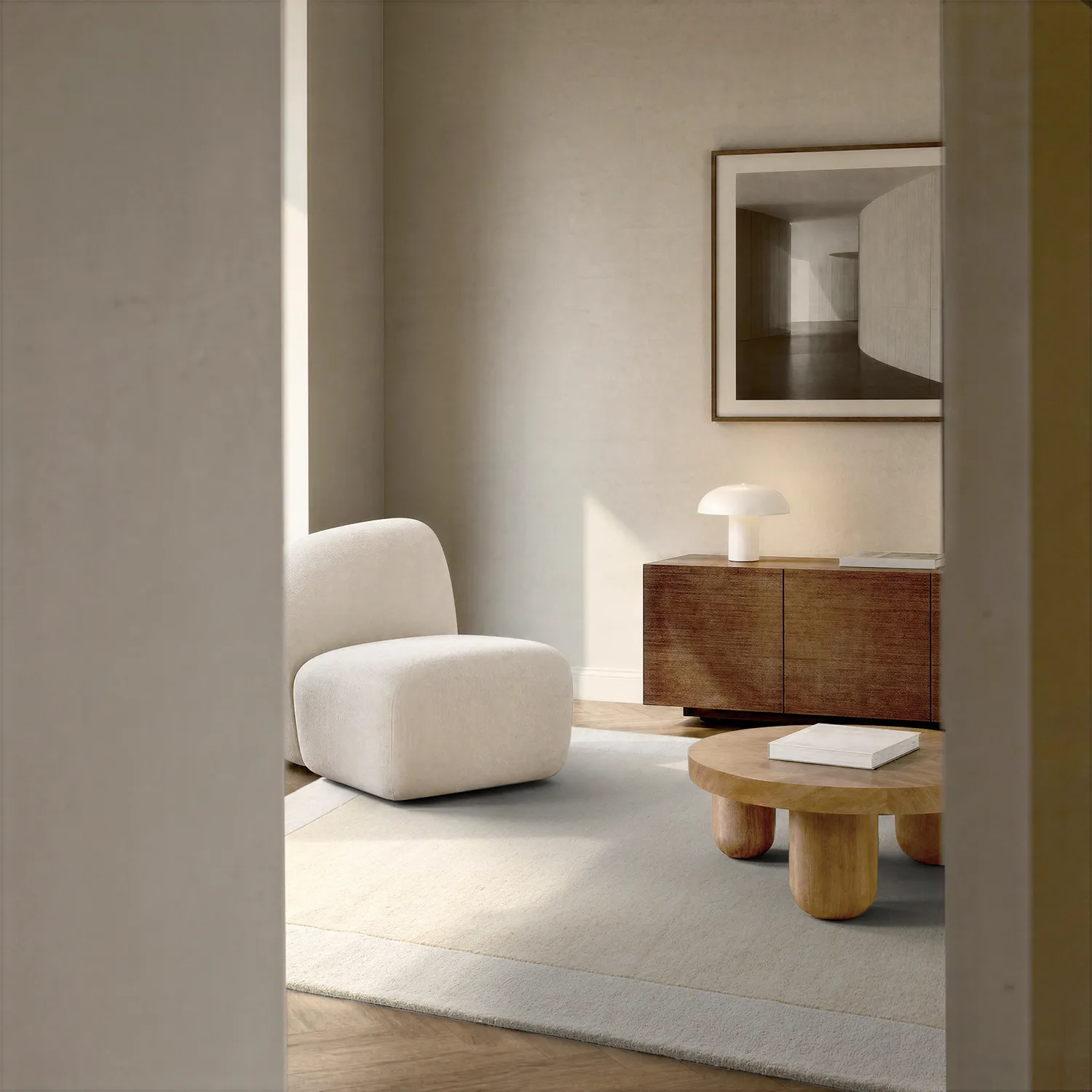 Vlněný koberec - Puri Hand Tufted Wool Premium (krémová/bílá)