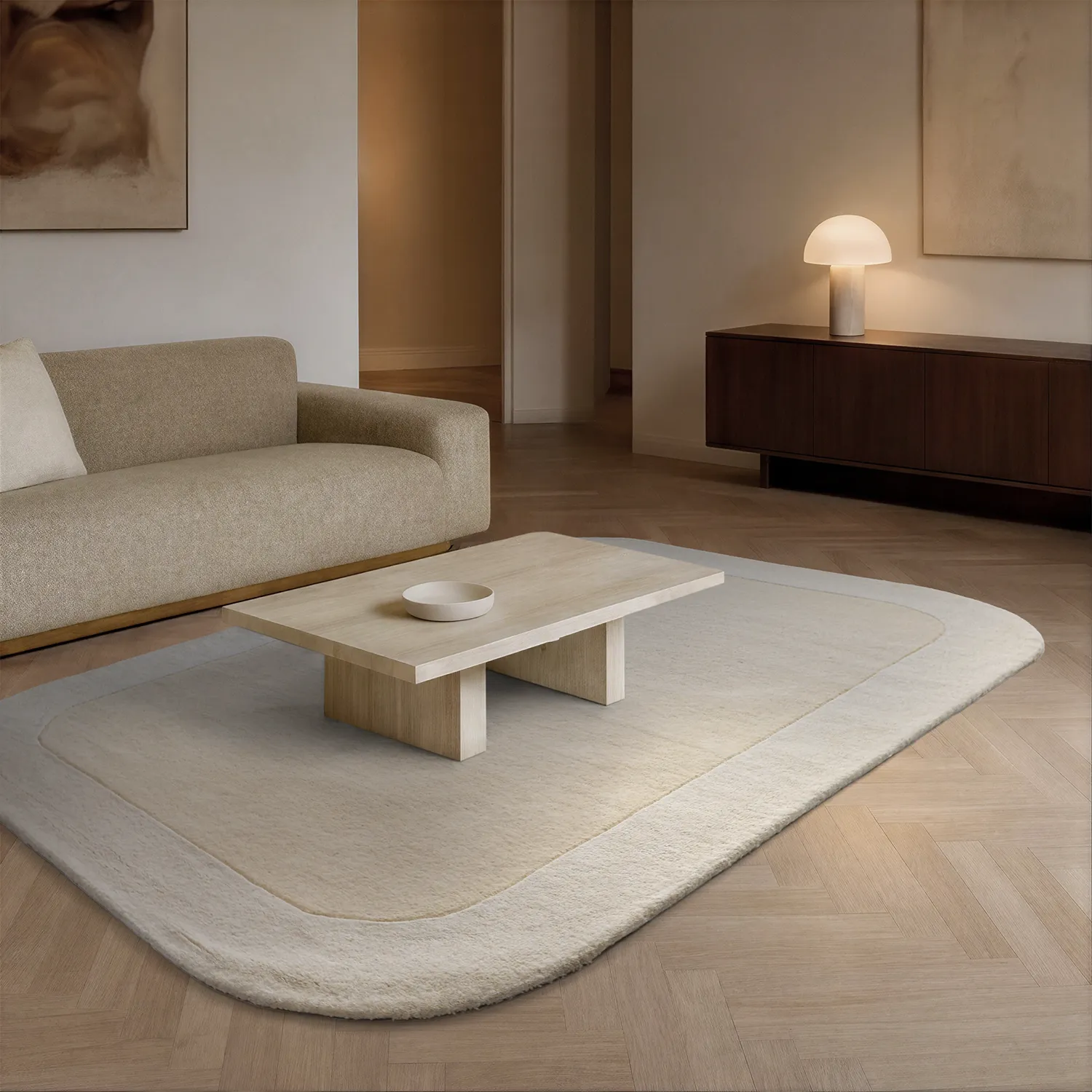 Vlněný koberec - Puri Hand Tufted Wool Premium (krémová/bílá)