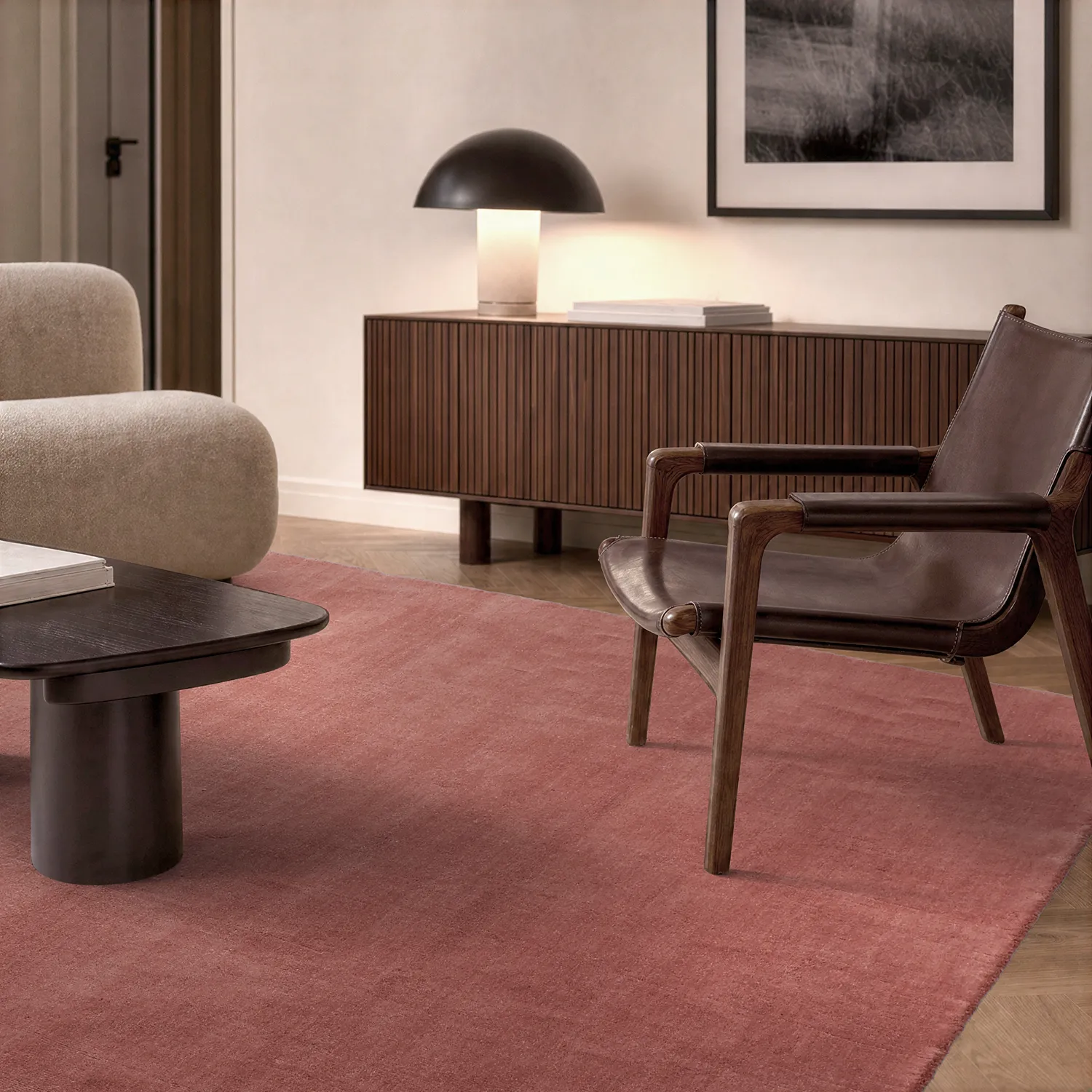 Vlněný koberec - Rozel Handloom Wool Premium (tlumená červená)