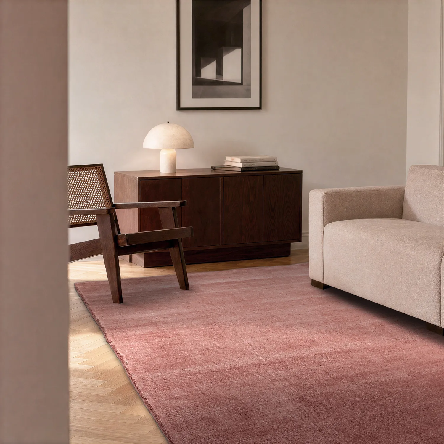 Vlněný koberec - Rozel Handloom Wool Premium (tlumená červená)