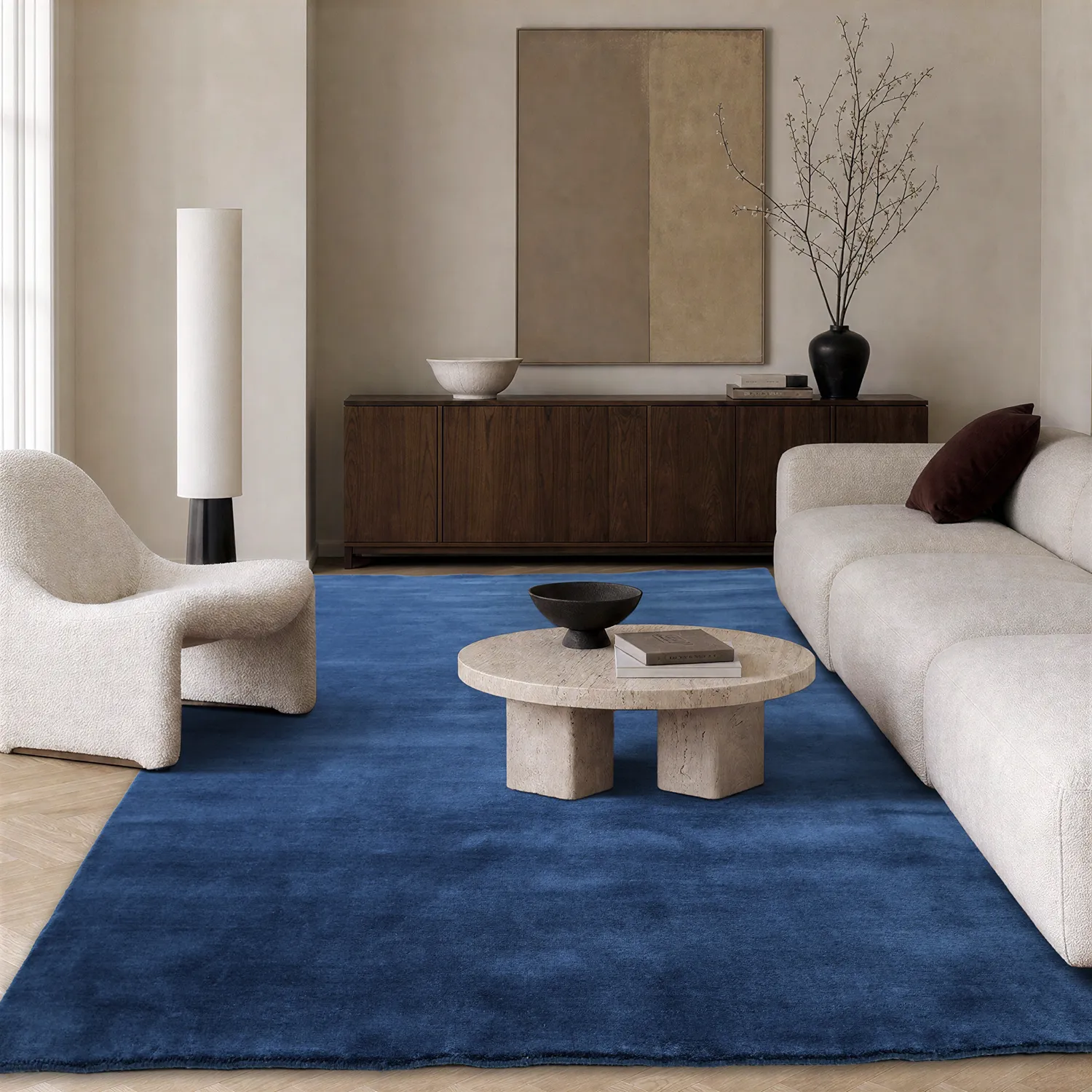 Vlněný koberec - Rozel Handloom Wool Premium (námořnická modř)