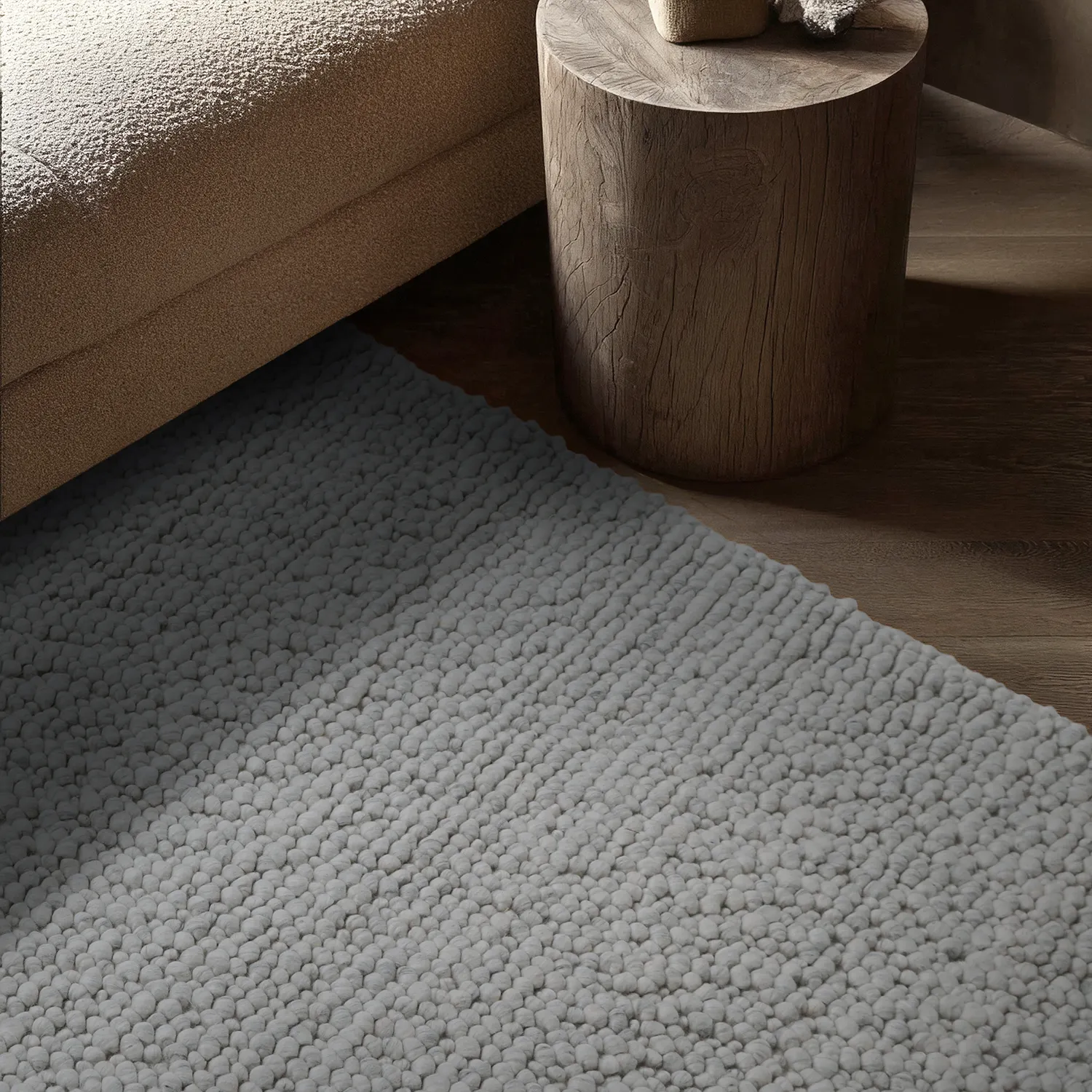Vlněný koberec - Sala Irregular Wool Bubble (světle šedá melanž)