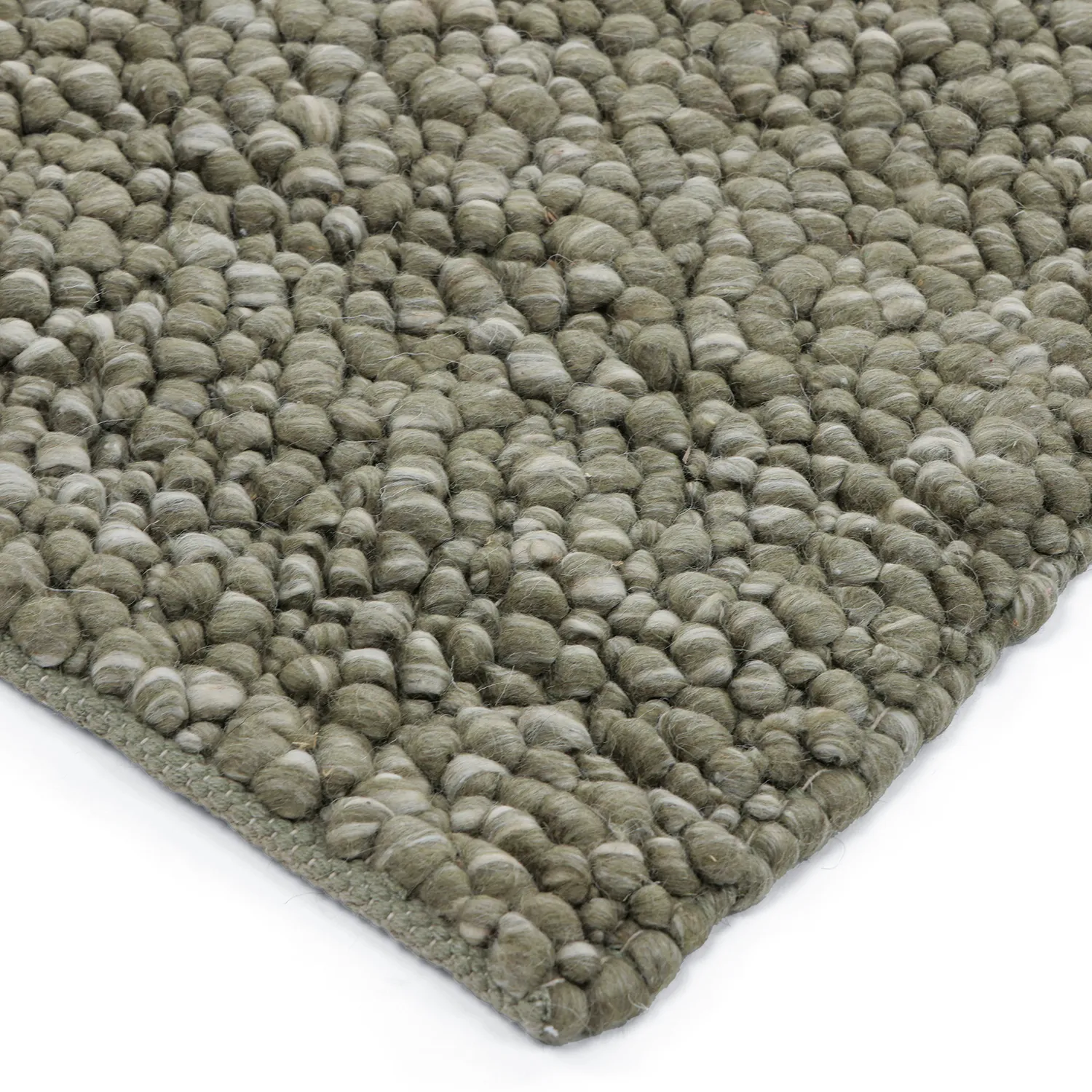 Vlněný koberec - Sala Irregular Wool Bubble (mechově zelená/bílá melanž)