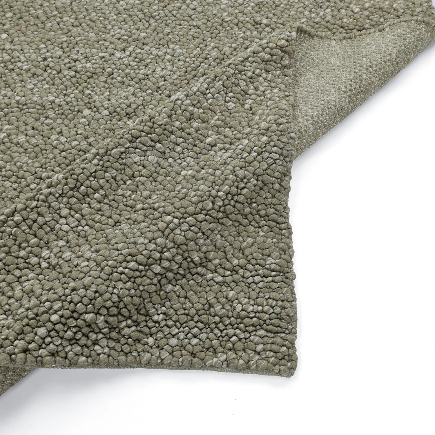 Vlněný koberec - Sala Irregular Wool Bubble (mechově zelená/bílá melanž)
