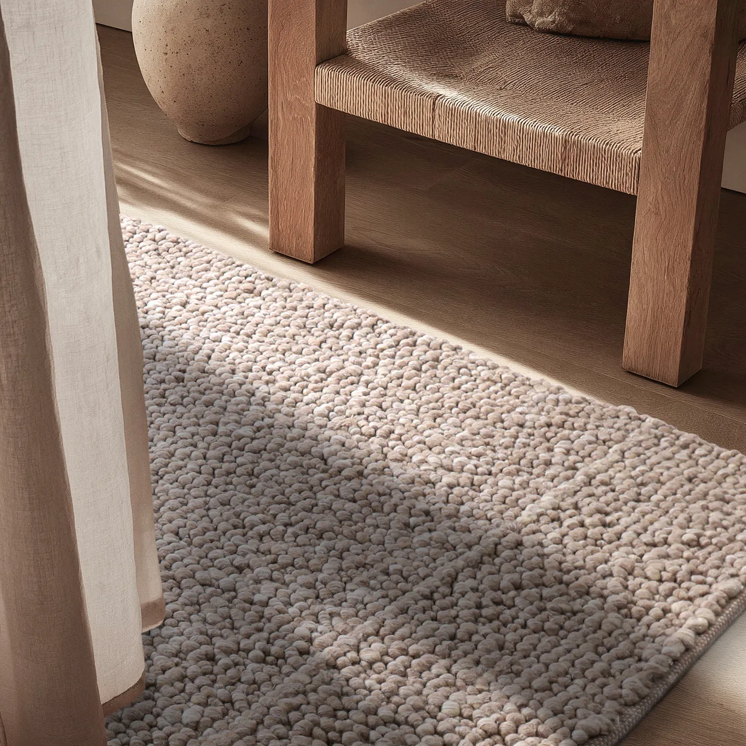 Vlněný koberec - Sala Irregular Wool Bubble (taupe/bílá melanž)