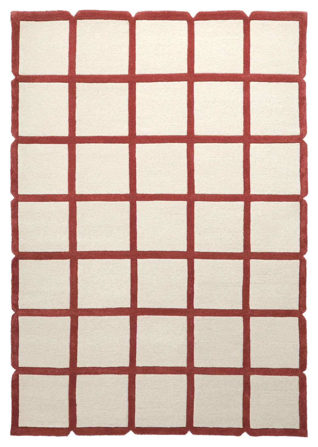 Vlněný koberec - Syl Hand Tufted Wool Premium (červená/bílá)