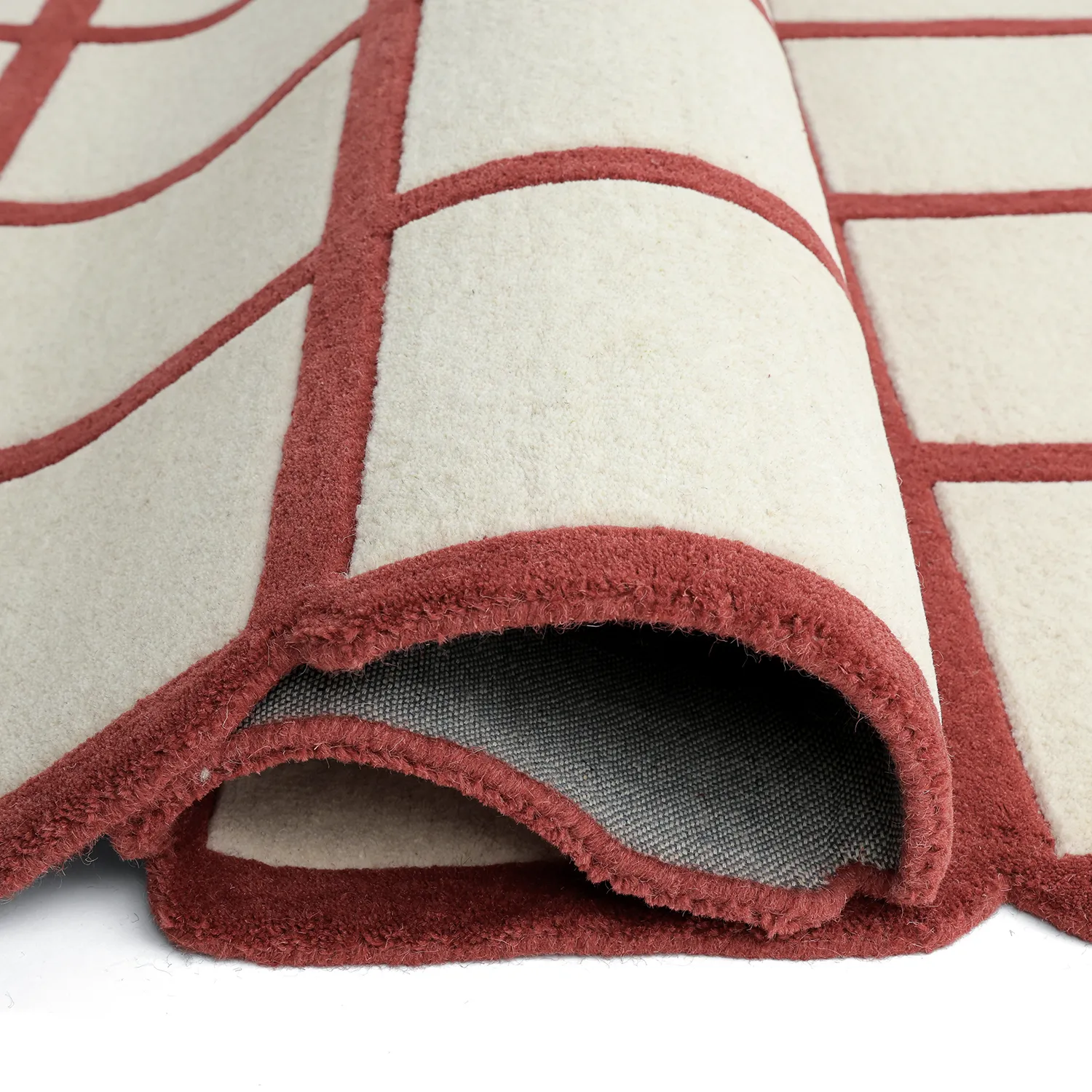 Vlněný koberec - Syl Hand Tufted Wool Premium (červená/bílá)