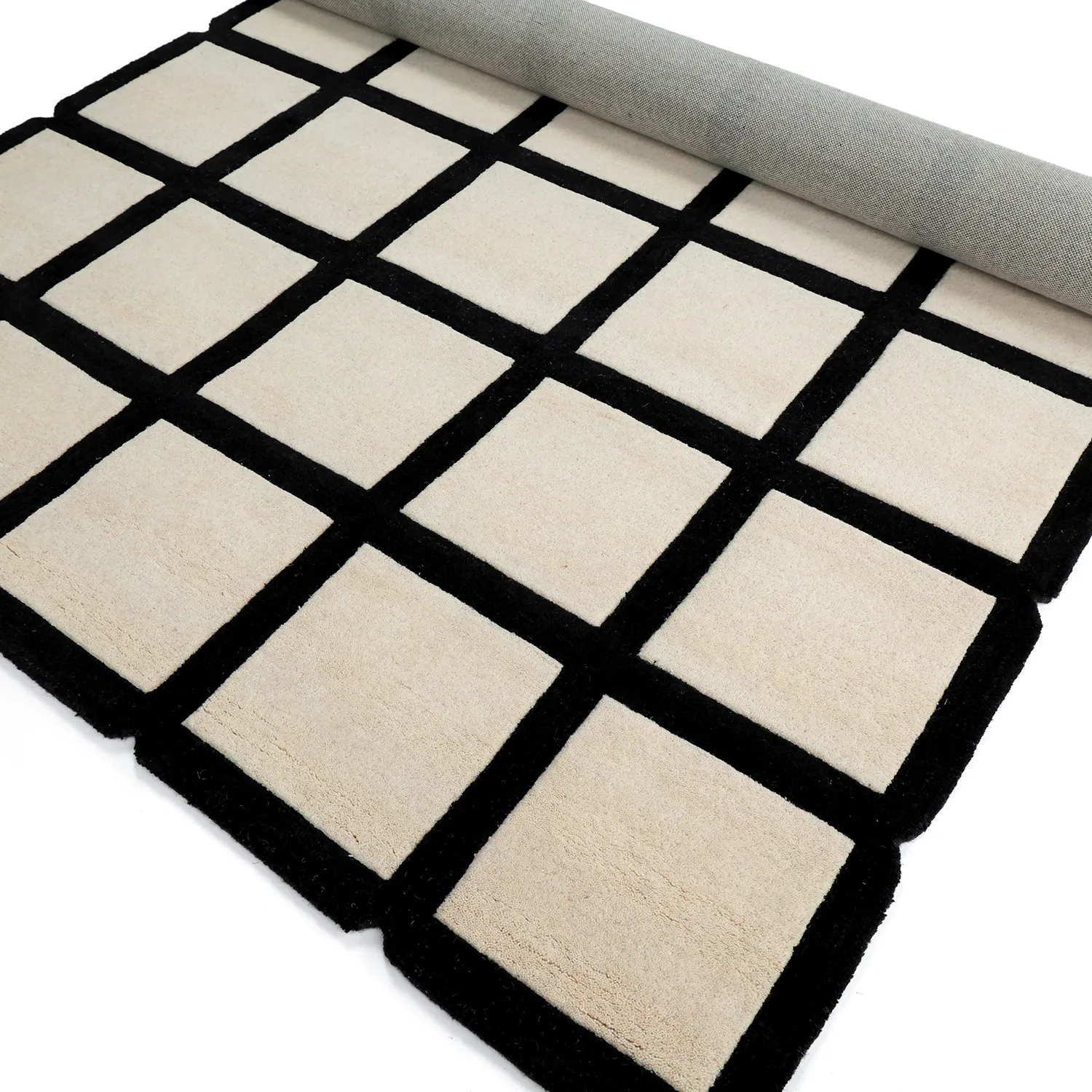 Vlněný koberec - Syl Hand Tufted Wool Premium (černá/bílá)