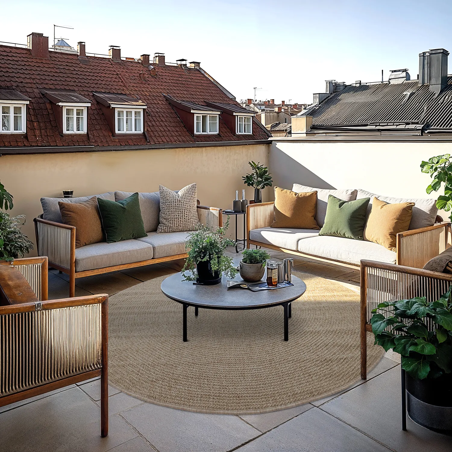 Kulatý koberec - Indoor/Outdoor Arlo (béžový)