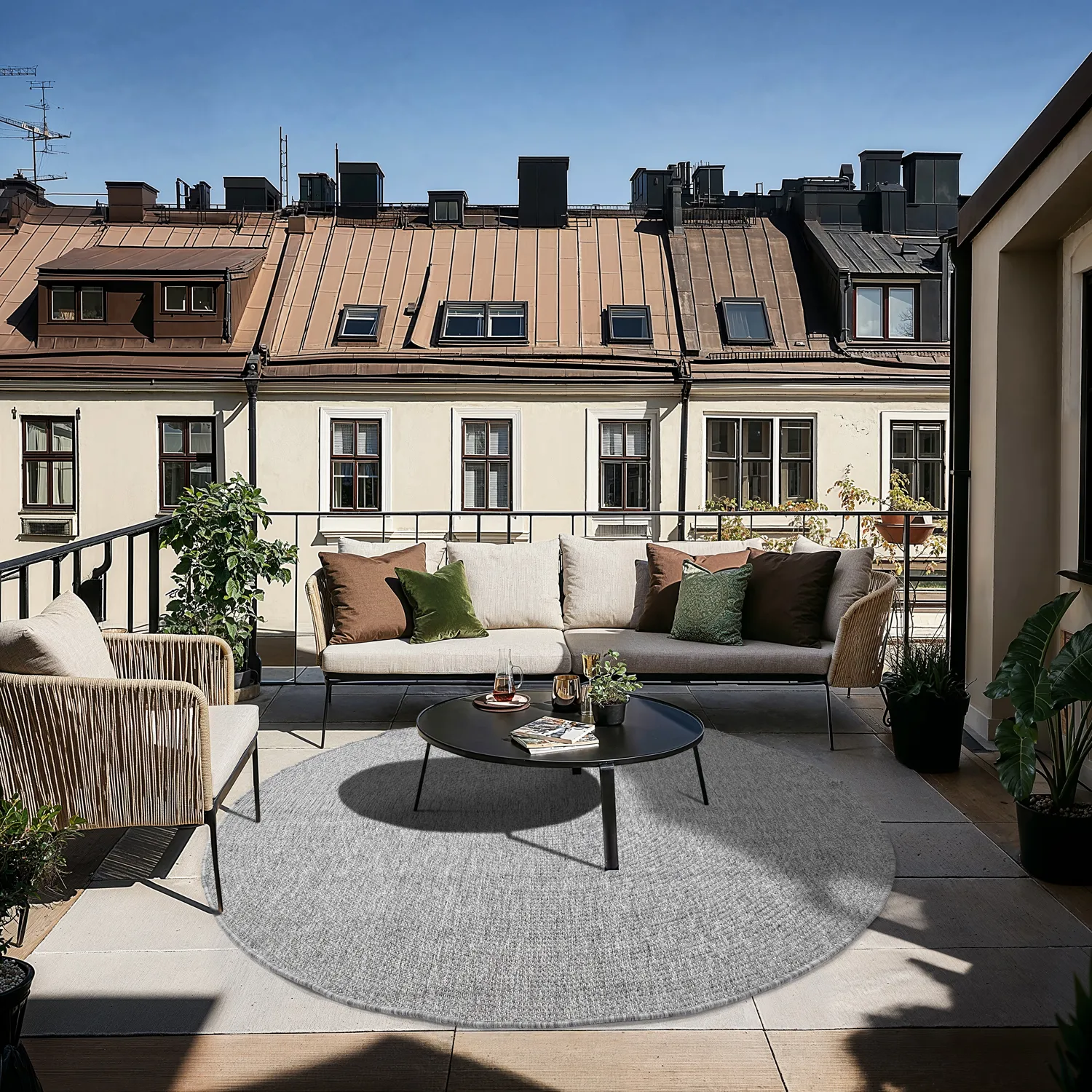 Kulatý koberec - Indoor/Outdoor Arlo (šedá)