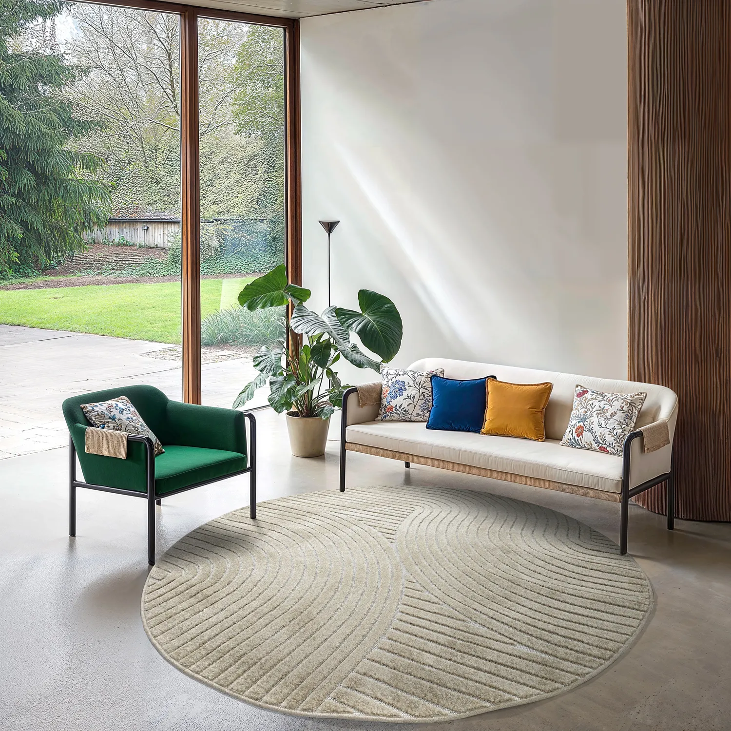 Kulatý koberec - Indoor/Outdoor Devon (béžový)