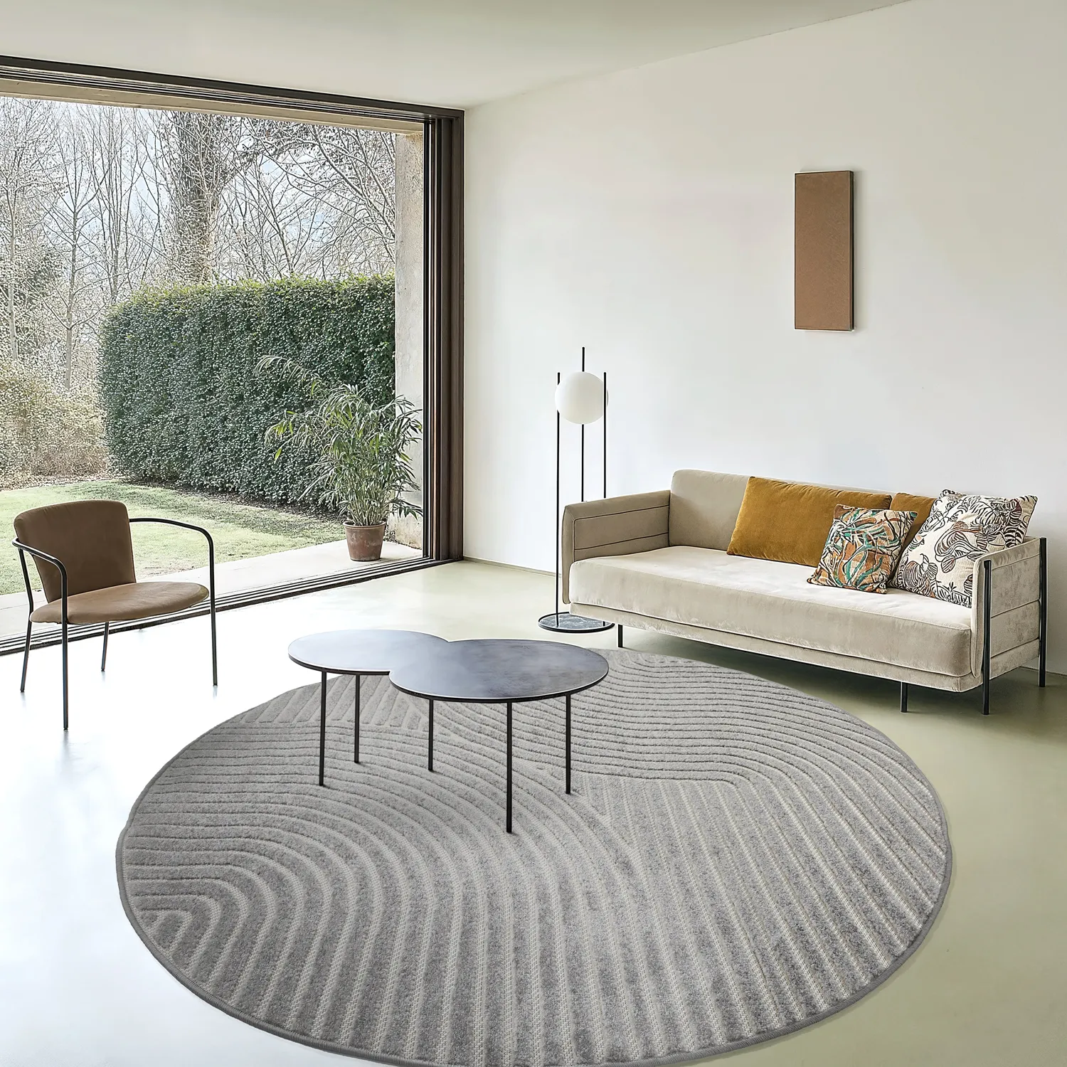 Kulatý koberec - Indoor/Outdoor Devon (šedá)