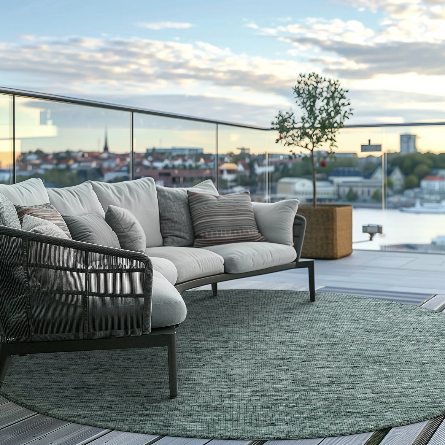 Kulatý koberec - Monsanto (zelená)
