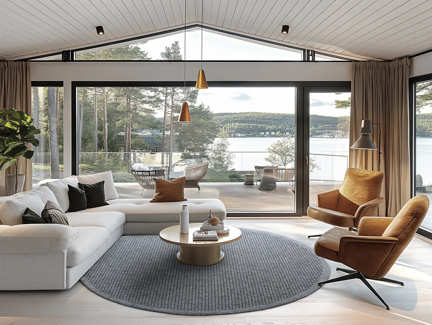 Kulatý koberec - Tromsø (antracitová)