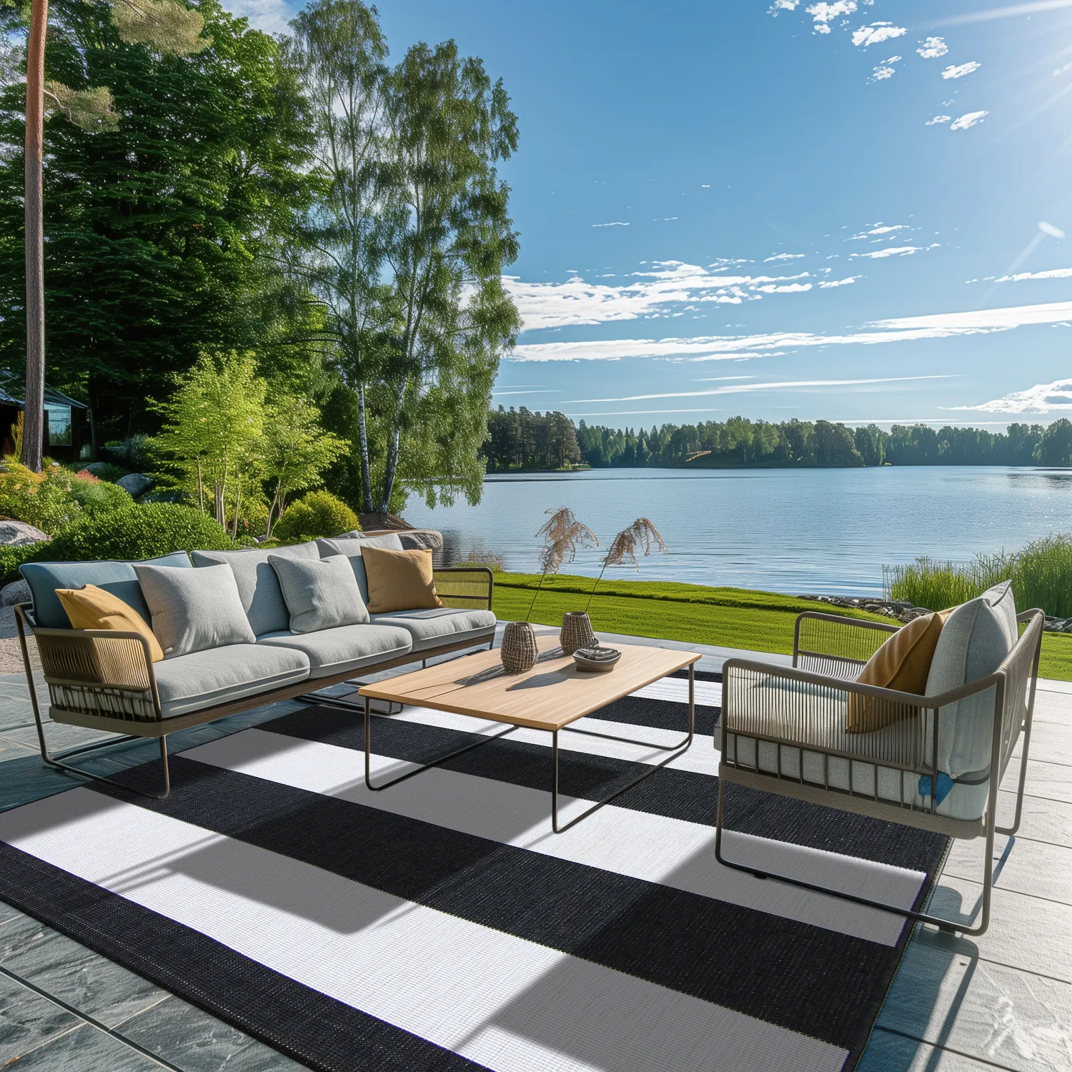 Koberec Indoor/Outdoor - Santana (černý)