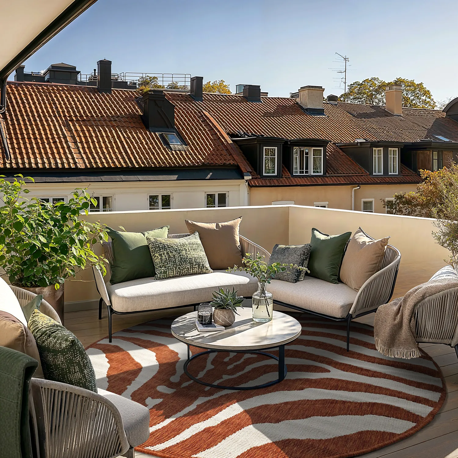 Kulatý koberec - Indoor/Outdoor Winona (pomerančový)