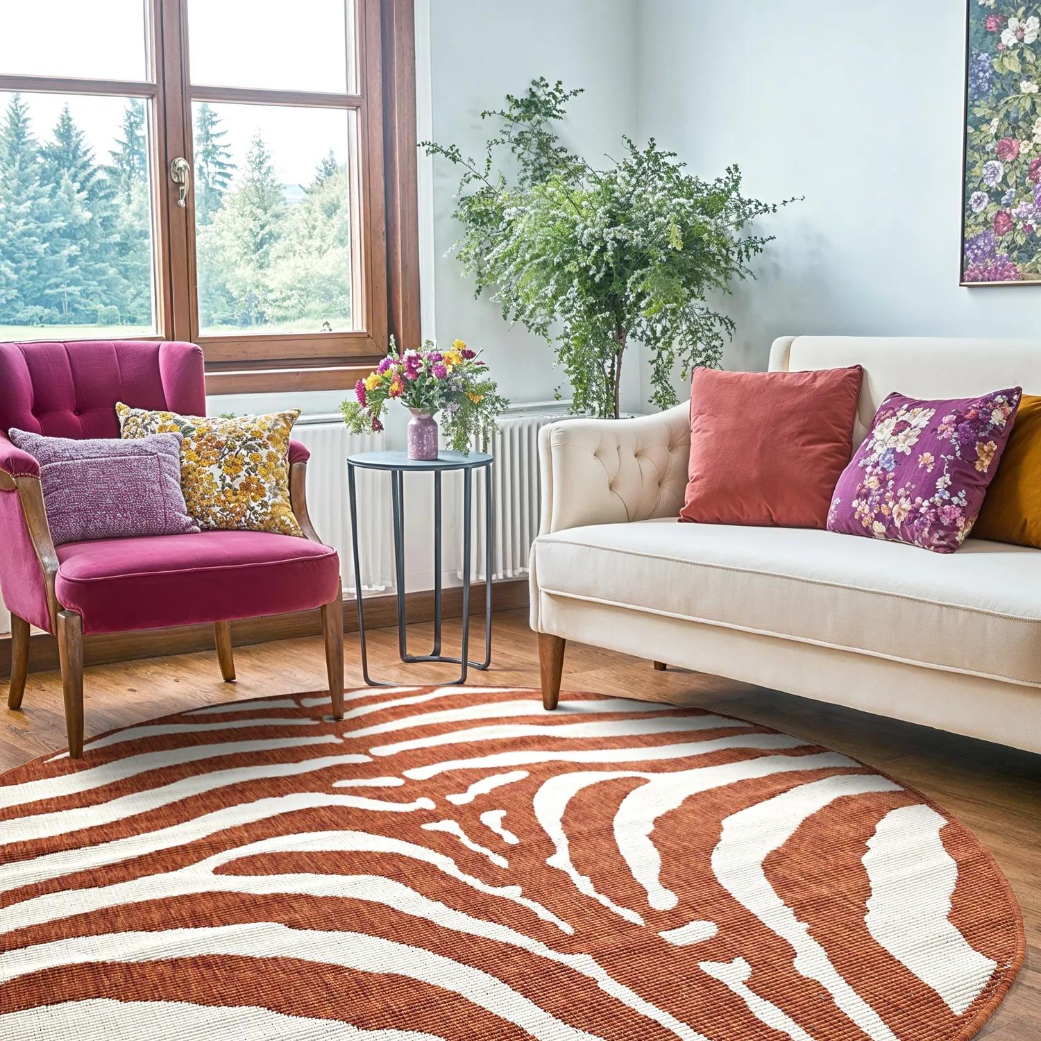 Kulatý koberec - Indoor/Outdoor Winona (pomerančový)