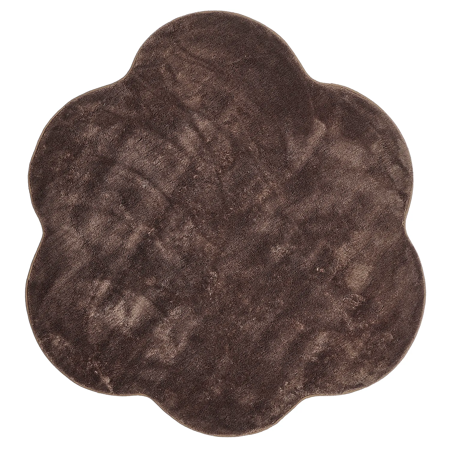 Kulatý Vlnitý Koberec - Aranga Super Soft Fur (tmavě hnědá)