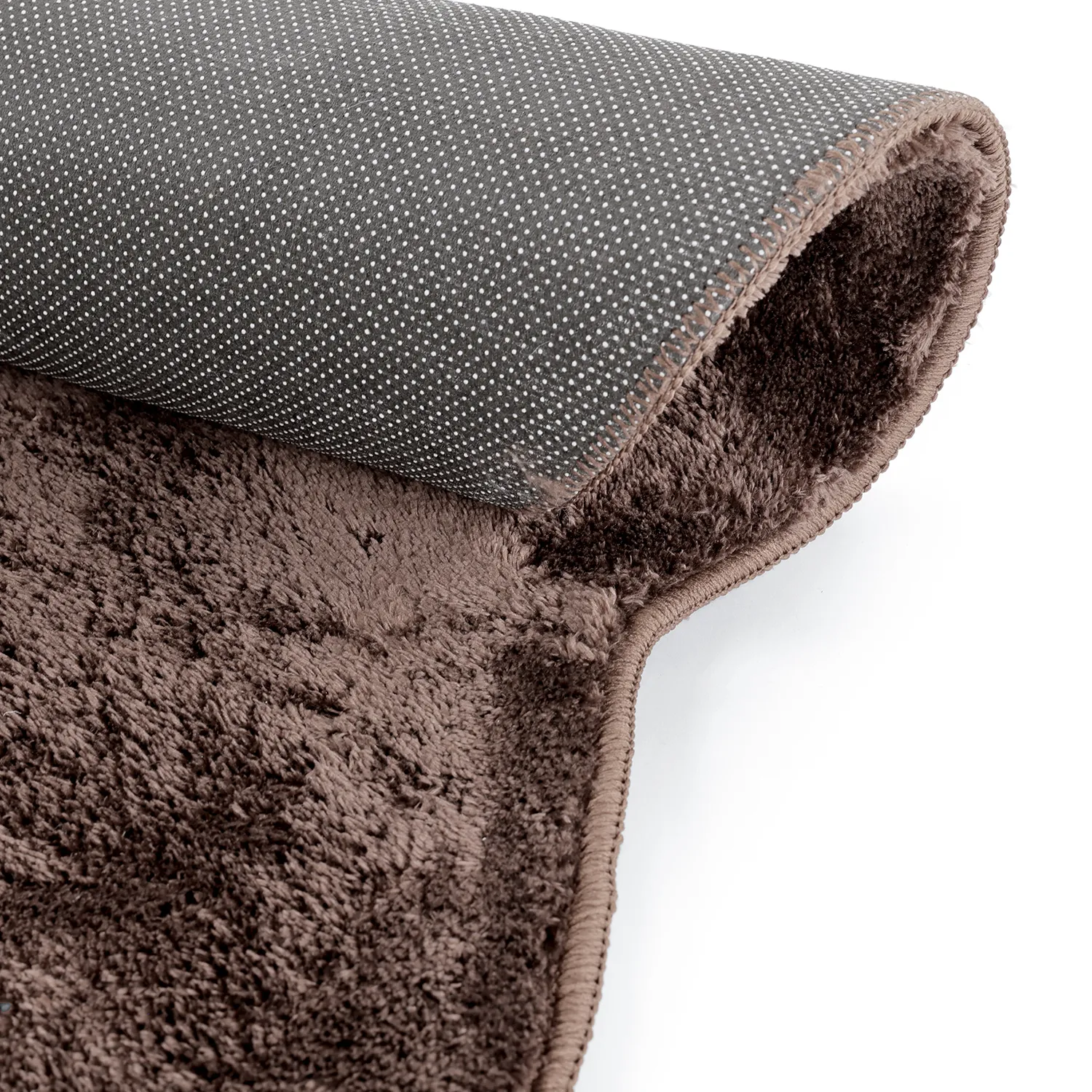 Kulatý Vlnitý Koberec - Aranga Super Soft Fur (tmavě hnědá)