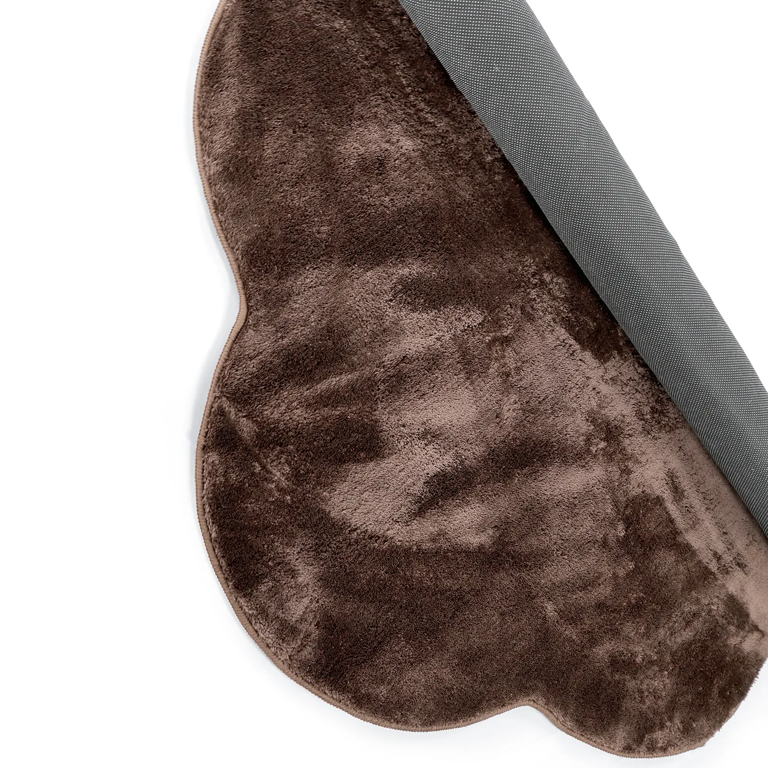Kulatý Vlnitý Koberec - Aranga Super Soft Fur (tmavě hnědá)