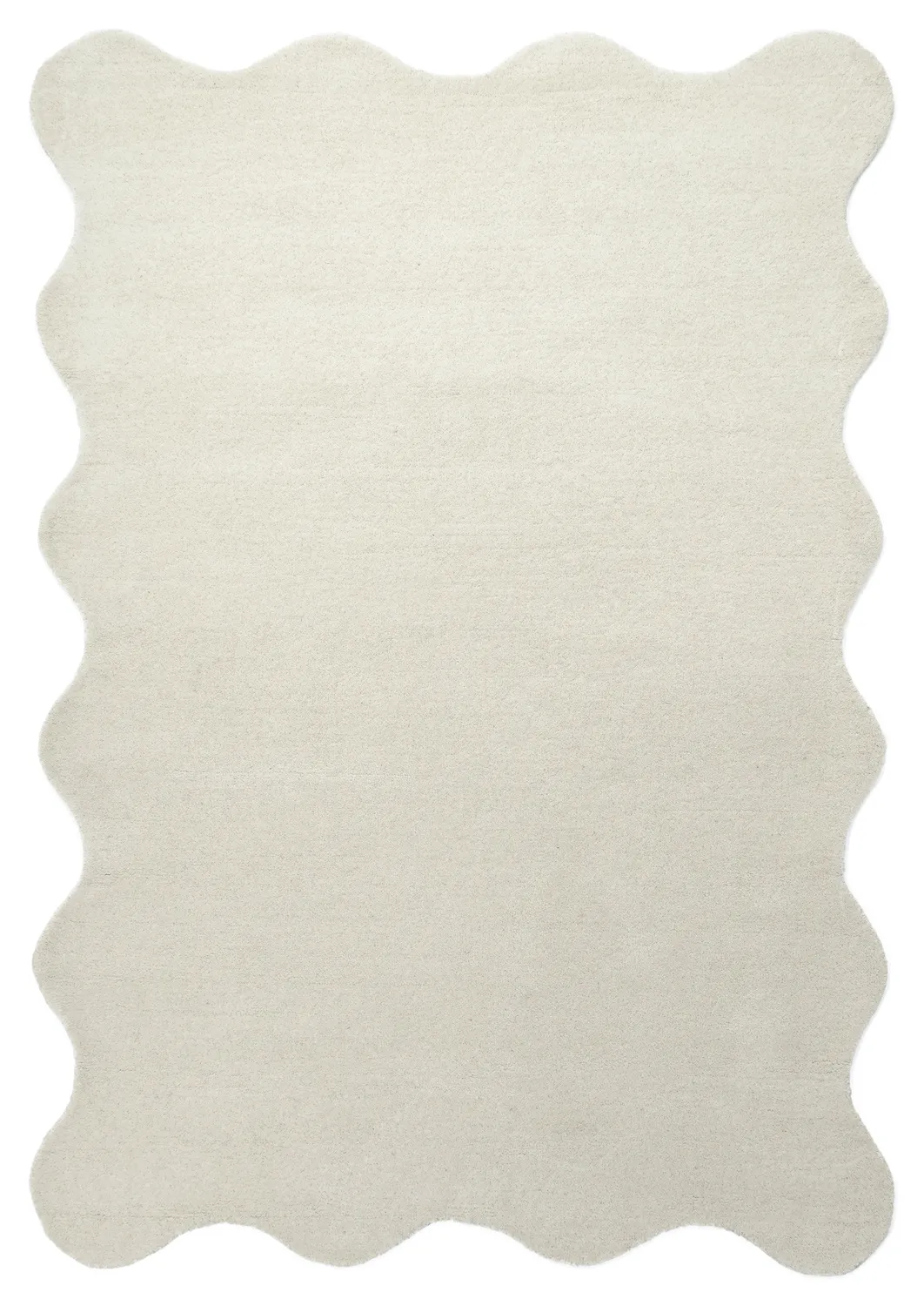 Vlnitý vlnený koberec - Diu Hand Tufted Wool Premium (bílý)