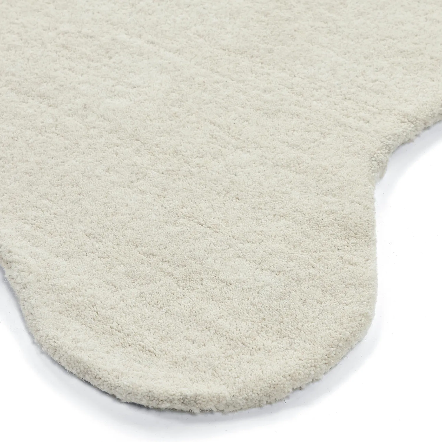 Vlnitý vlnený koberec - Diu Hand Tufted Wool Premium (bílý)