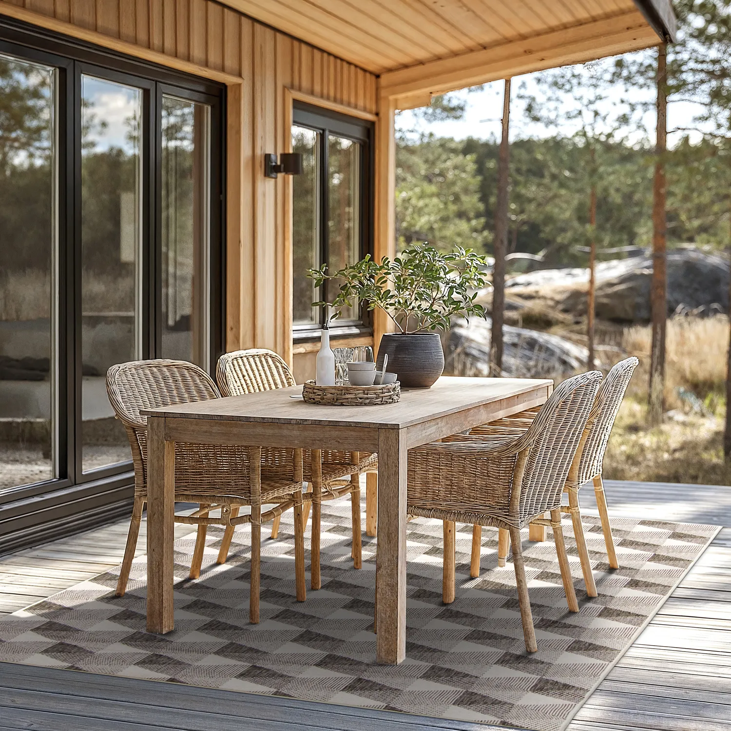 Koberec Indoor/Outdoor - Brussels Pattern (šedá)