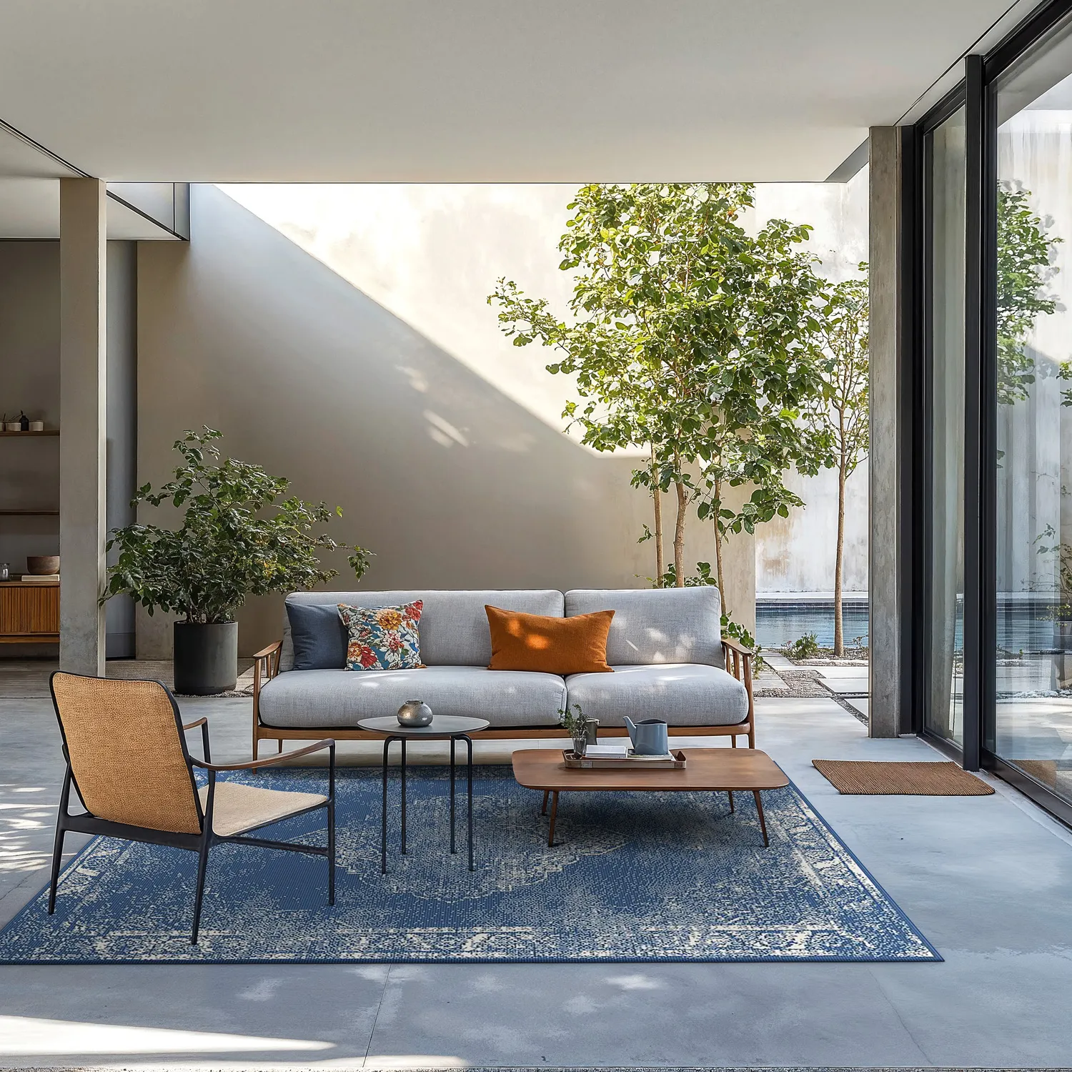 Koberec Indoor/Outdoor - Brussels Weave (modrý)