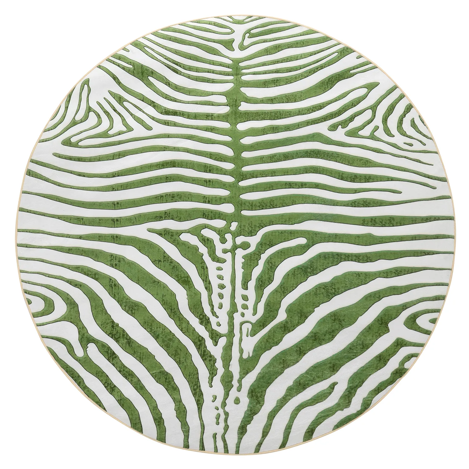 Kulatý koberec - Zebra (zelený)