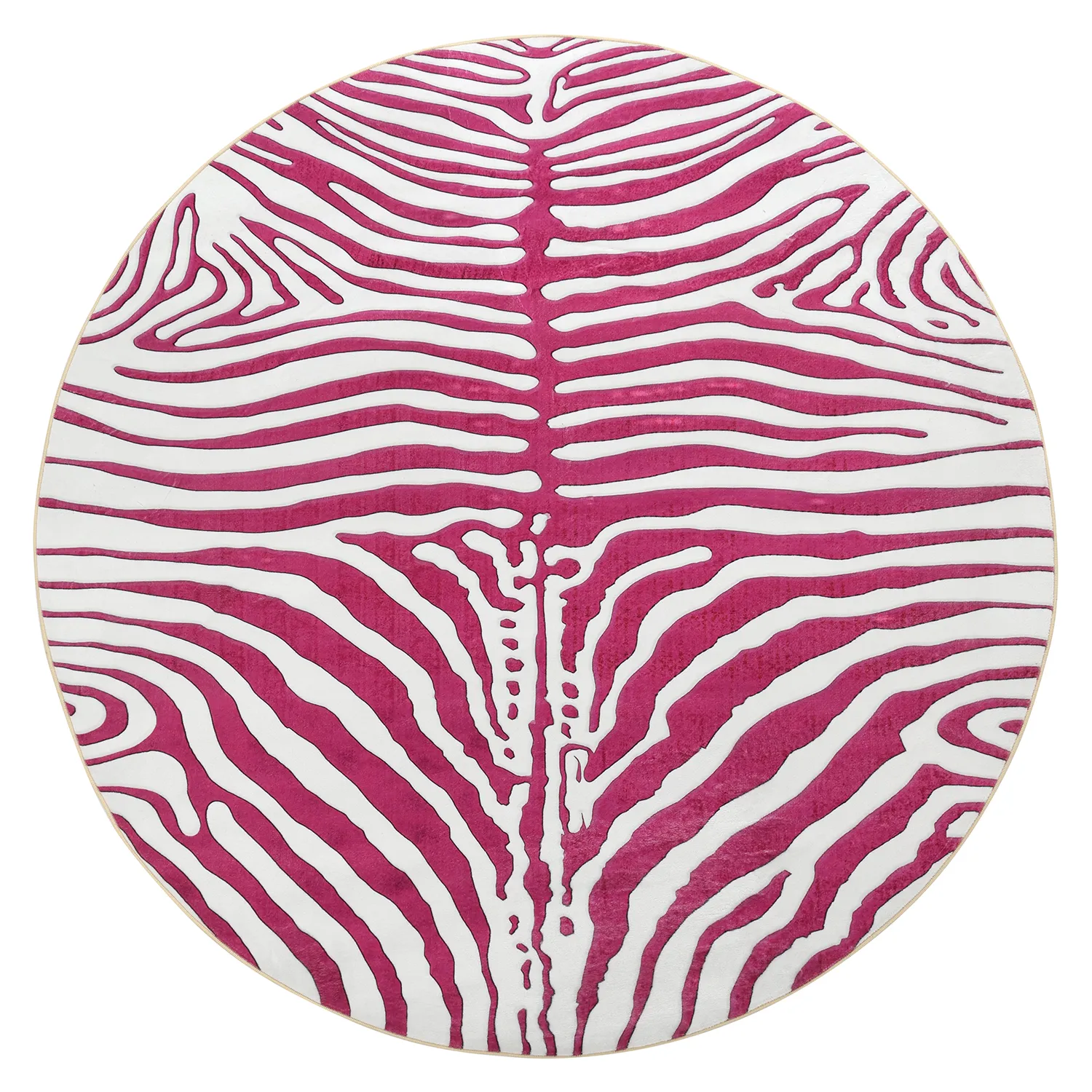 Kulatý koberec - Zebra (růžový)