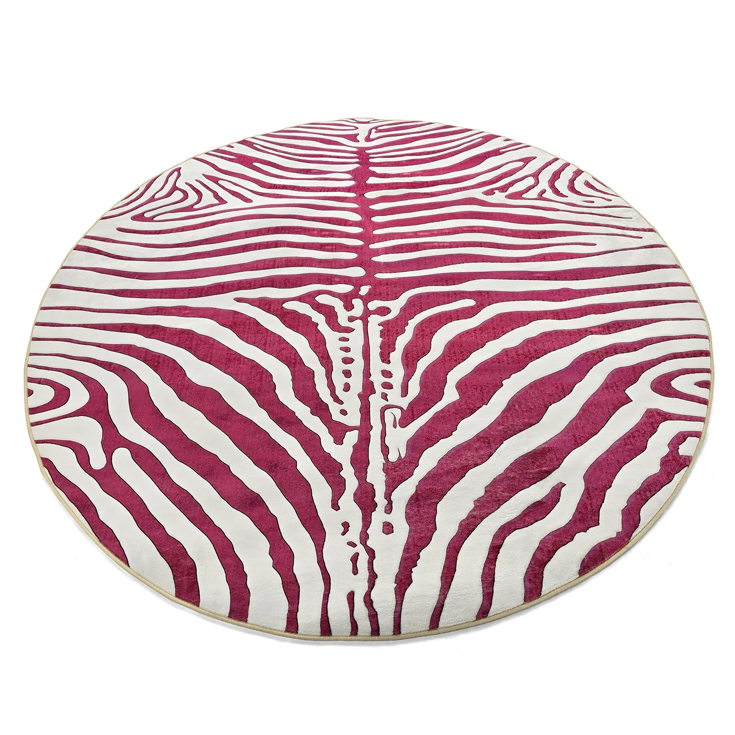 Kulatý koberec - Zebra (růžový)