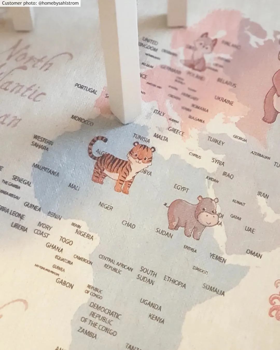Dětský koberec - Animal Map (beige)